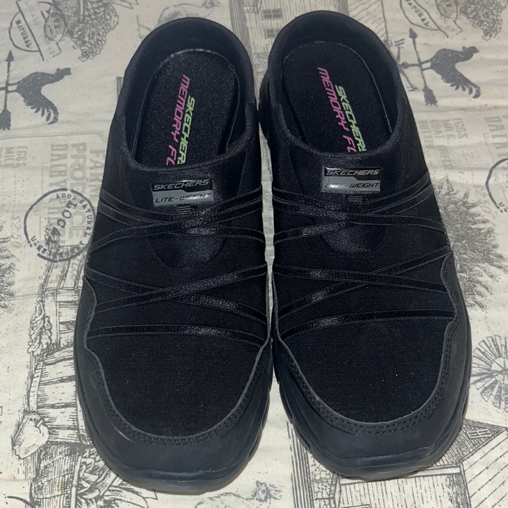Skechers Womens Sport slip on mule memory foam size 8.5 Black